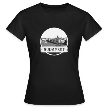 Ville de Budapest - T-shirt Femme - noir - Devant - AI Model Female 172 dark (172cm)