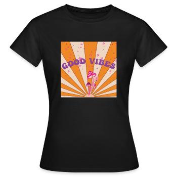 Good Vibes - T-shirt Femme - noir - Devant - AI Model Female 172 dark (172cm)