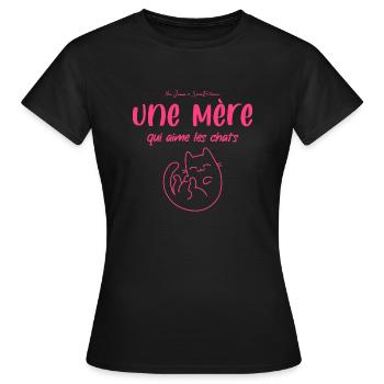 Ne Jamais Sous-Estimer une Mère qui aime les chats - T-shirt Femme - noir - Devant - AI Model Female 172 dark (172cm)