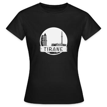 Ville de Tirana - T-shirt Femme - noir - Devant - AI Model Female 172 dark (172cm)