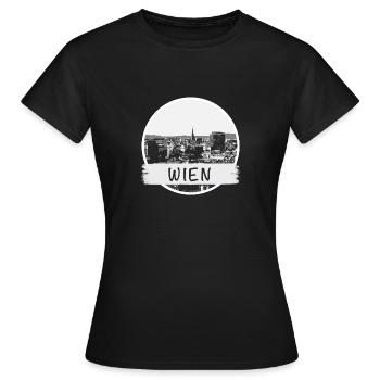 Ville de Vienne - T-shirt Femme - noir - Devant - AI Model Female 172 dark (172cm)