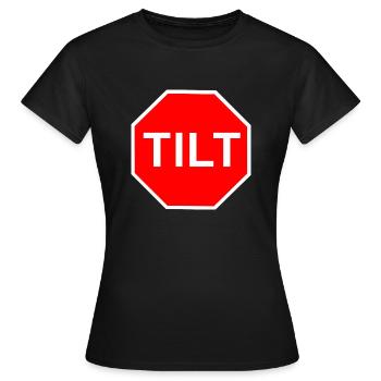 Tilt - Stop sign - Women's T-Shirt - black - Front - AI Model Female 172 dark (172cm)