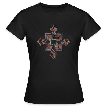Géo Fleurs - T-shirt Femme - noir - Devant - AI Model Female 172 dark (172cm)