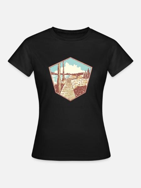 Oderteich Harz Souvenir - Frauen T-Shirt - Schwarz