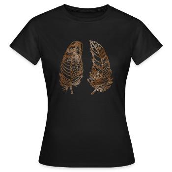 Feder - Frauen T-Shirt - Schwarz - Vorne - AI Model Female 172 dark (172cm)