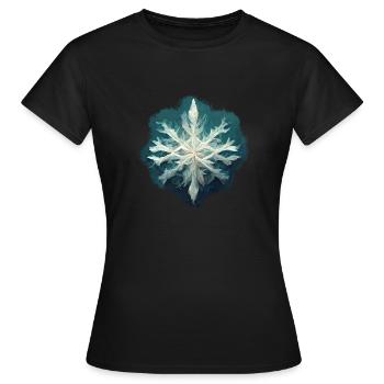 Schneeflocke - Frauen T-Shirt - Schwarz - Vorne - AI Model Female 172 dark (172cm)