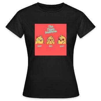 Les trois frères - T-shirt Femme - noir - Devant - AI Model Female 172 dark (172cm)