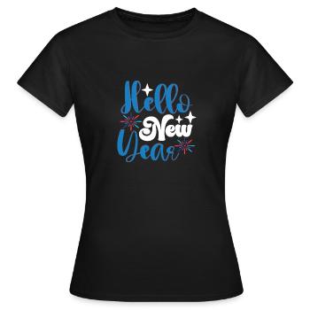 Bonjour Nouvel An - T-shirt Femme - noir - Devant - AI Model Female 172 dark (172cm)
