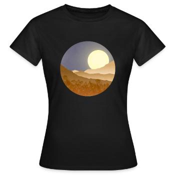 Lune dans le paysage nocturne - T-shirt Femme - noir - Devant - AI Model Female 172 dark (172cm)