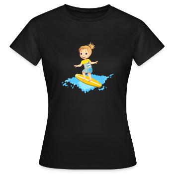 Surfeur avec corset - T-shirt Femme - noir - Devant - AI Model Female 172 dark (172cm)