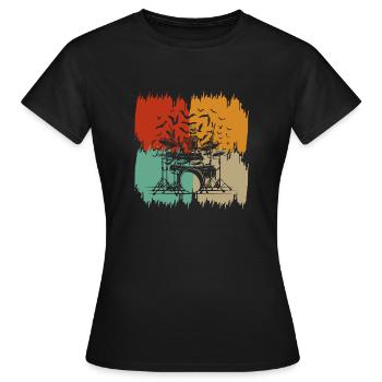 Batterie BATTEUR BATTEUR - T-shirt Femme - noir - Devant - AI Model Female 172 dark (172cm)