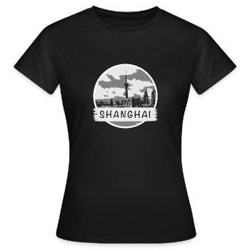 Ville de Shanghai - T-shirt Femme - noir - Devant - AI Model Female 172 dark (172cm)