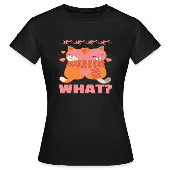 What? - Women's T-Shirt - black - Front - AI Model Female 172 dark (172cm)