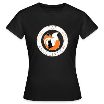 FOXY CAT LAND rond HD centre blanc - T-shirt Femme - noir - Devant - AI Model Female 172 dark (172cm)