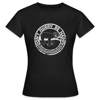 Ne vous dépêchez pas d’être heureux - T-shirt Femme - noir - Devant - AI Model Female 172 dark (172cm)