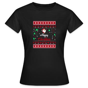 Unisexe Joyeux Noël Premium design - T-shirt Femme - noir - Devant - AI Model Female 172 dark (172cm)