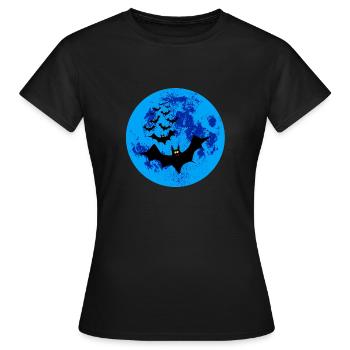 Vampirfledermäuse gegen den blauen Mond - Frauen T-Shirt - Schwarz - Vorne - AI Model Female 172 dark (172cm)