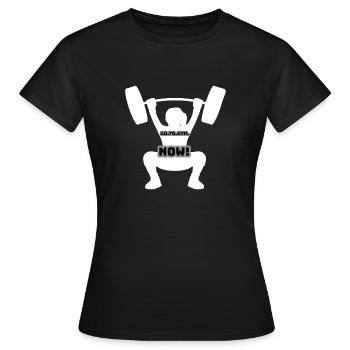 GO TO GYM NOW ww - Frauen T-Shirt - Schwarz - Vorne - AI Model Female 172 dark (172cm)