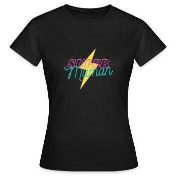 une super maman - T-shirt Femme - noir - Devant - AI Model Female 172 dark (172cm)