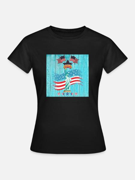 USA, Freiheitsstatue - Frauen T-Shirt - Schwarz