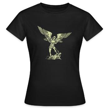 Michael Erzengel Heiliger Christlicher Engel Heiliger Heiliger Snkt - Frauen T-Shirt - Schwarz - Vorne - AI Model Female 172 dark (172cm)