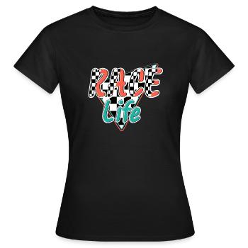 Rennleben - Frauen T-Shirt - Schwarz - Vorne - AI Model Female 172 dark (172cm)
