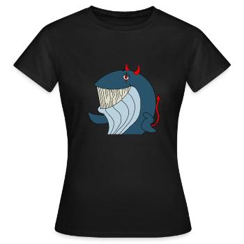 Devil Whale - Frauen T-Shirt - Schwarz - Vorne - AI Model Female 172 dark (172cm)