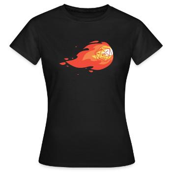 Feuerball Würfel 20 seitig - Frauen T-Shirt - Schwarz - Vorne - AI Model Female 172 dark (172cm)