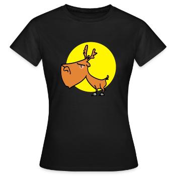 stubborn reindeer - Women's T-Shirt - black - Front - AI Model Female 172 dark (172cm)