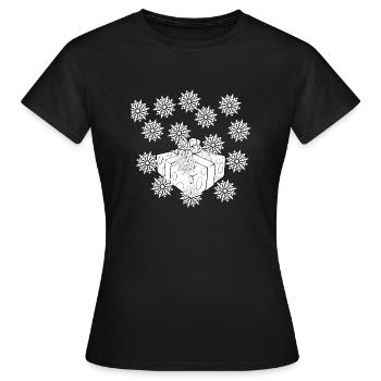 Christmas present in the snow - Women's T-Shirt - black - Front - AI Model Female 172 dark (172cm)
