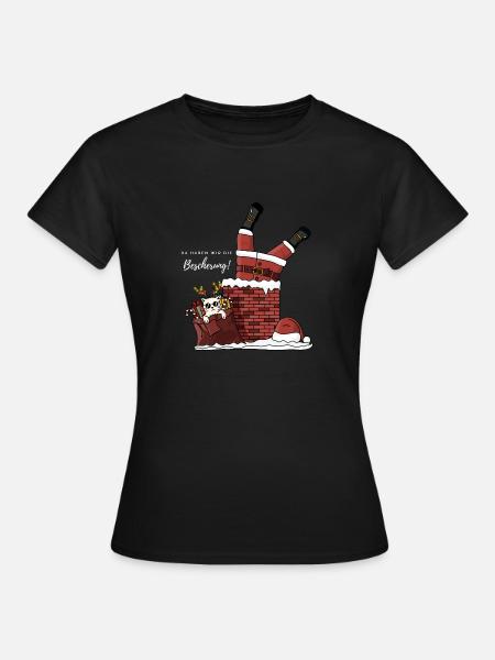 Weihnachten - Spruch - Geschenke - Katze - Frauen T-Shirt - Schwarz