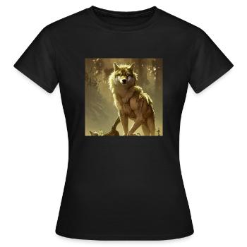 Lone Wolf - Women's T-Shirt - black - Front - AI Model Female 172 dark (172cm)