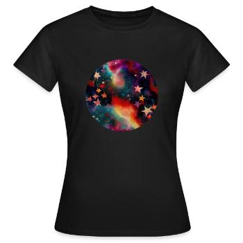Univers Galaxy Stars - T-shirt Femme - noir - Devant - AI Model Female 172 dark (172cm)