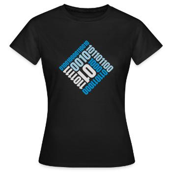 Binary Code Program Language - Women's T-Shirt - black - Front - AI Model Female 172 dark (172cm)