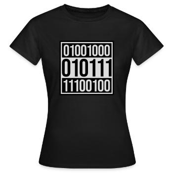 Binary Code Program Language - Women's T-Shirt - black - Front - AI Model Female 172 dark (172cm)