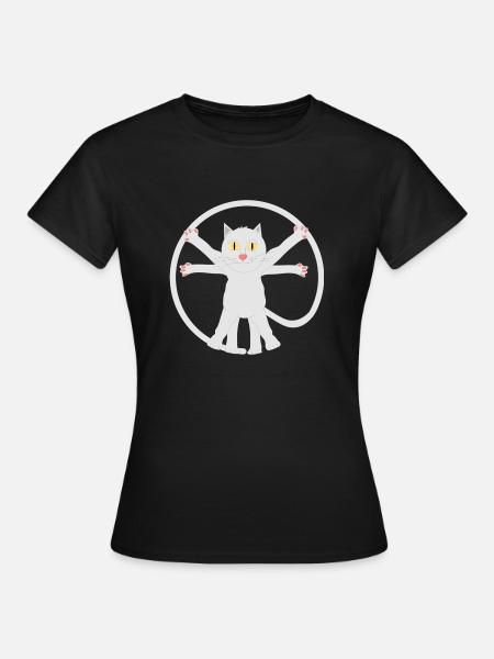 Leonardo da Kitty - Frauen T-Shirt - Schwarz