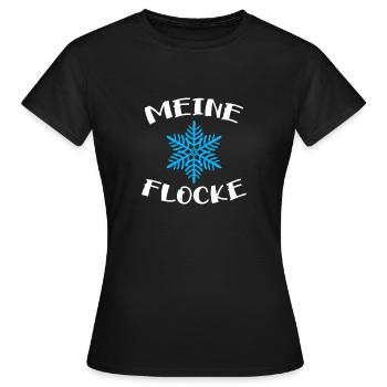 Meine Flocke weiß - Frauen T-Shirt - Schwarz - Vorne - AI Model Female 172 dark (172cm)