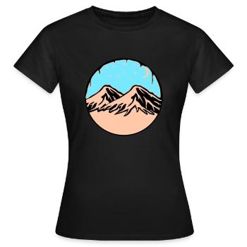Montagnes de ciel étoilé - T-shirt Femme - noir - Devant - AI Model Female 172 dark (172cm)