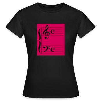 Clefs musicales - T-shirt Femme - noir - Devant - AI Model Female 172 dark (172cm)