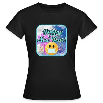 Bonne année, thème coloré. - T-shirt Femme - noir - Devant - AI Model Female 172 dark (172cm)