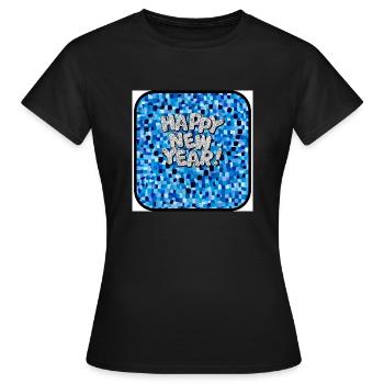 Bonne année, thème coloré. - T-shirt Femme - noir - Devant - AI Model Female 172 dark (172cm)