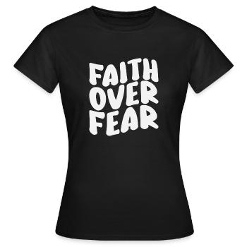 La foi plutôt que la peur - T-shirt Femme - noir - Devant - AI Model Female 172 dark (172cm)