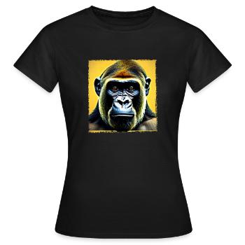 Gorille jaune de la forêt tropicale humide - T-shirt Femme - noir - Devant - AI Model Female 172 dark (172cm)