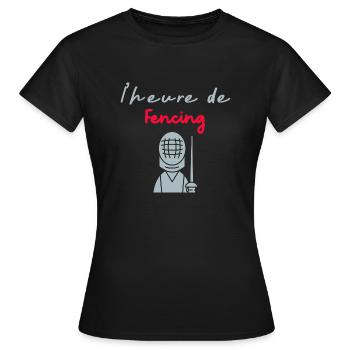 l’heure de Fencing - T-shirt Femme - noir - Devant - AI Model Female 172 dark (172cm)