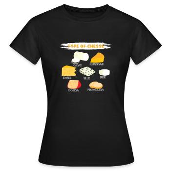 Type of Cheese - Women's T-Shirt - black - Front - AI Model Female 172 dark (172cm)