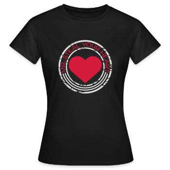 mr steal your heart - Women's T-Shirt - black - Front - AI Model Female 172 dark (172cm)