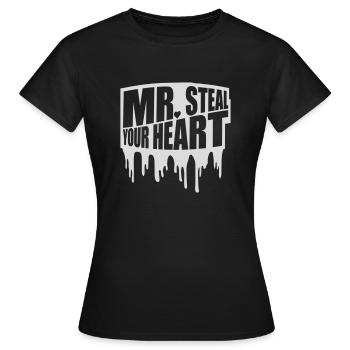 Mr steal your heart - Women's T-Shirt - black - Front - AI Model Female 172 dark (172cm)