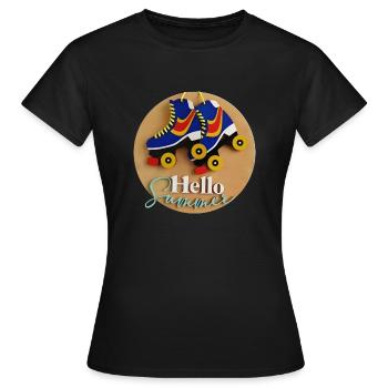 Roller Quad - T-shirt Femme - noir - Devant - AI Model Female 172 dark (172cm)
