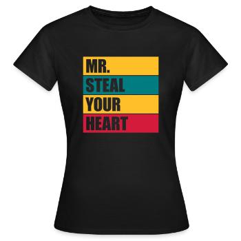 Mr steal your heart - Women's T-Shirt - black - Front - AI Model Female 172 dark (172cm)