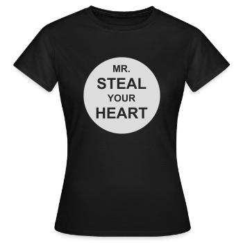 Mr steal your heart - Women's T-Shirt - black - Front - AI Model Female 172 dark (172cm)